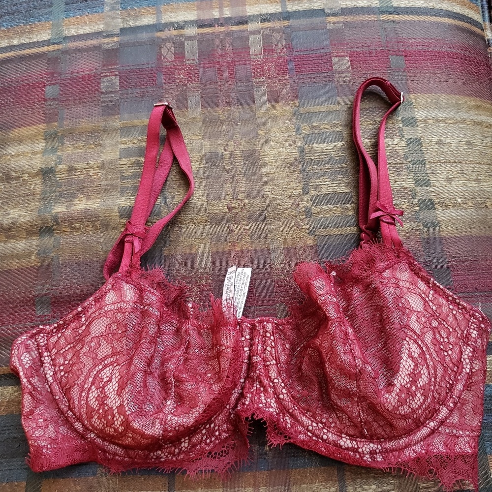 Victoria's Secret red lace bra